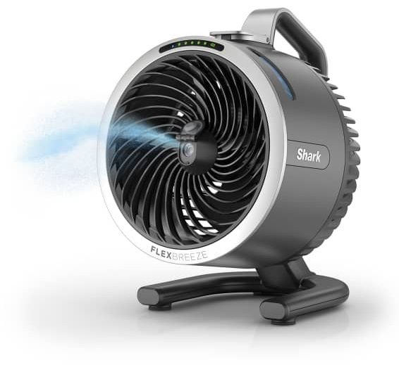 BXT Ventilatore Portatile USB Ricaricabile 2200 MAh - 3 Velocità Con Luce LED - Nero