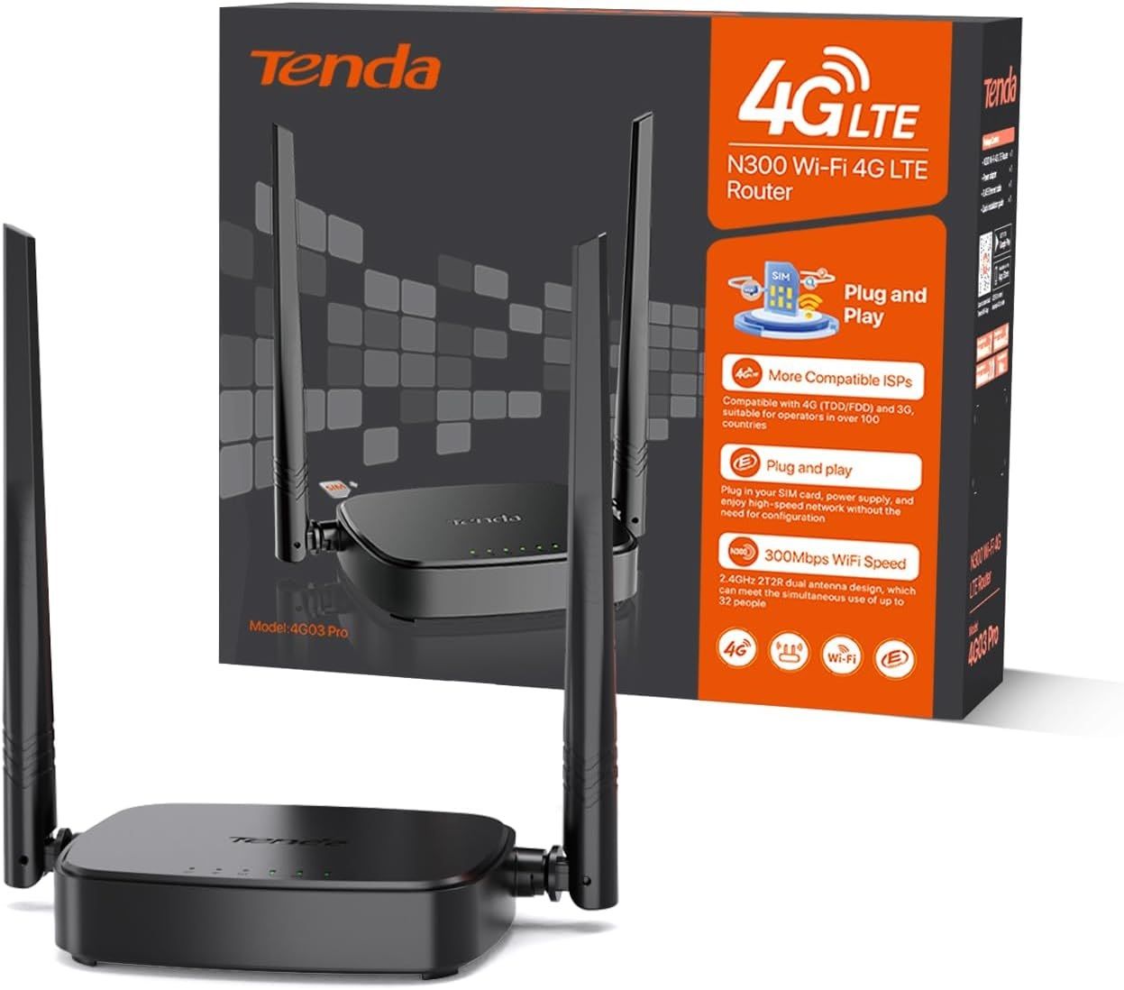 ROUTER PORTABLE PARA CHIP LTE 4G TENDA 4G185 WI-FI 6