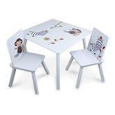 Teorema Fatto in Legno Set Tavolino con Sedie