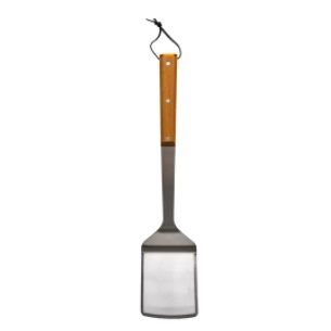 Spatola per pesce, spatola in acciaio inox con manico in legno, 29 cm, spatola scanalata, strumento girevole per girare, arrostire, grigliare, cucinare pesce, uova, carne, patatine fritte