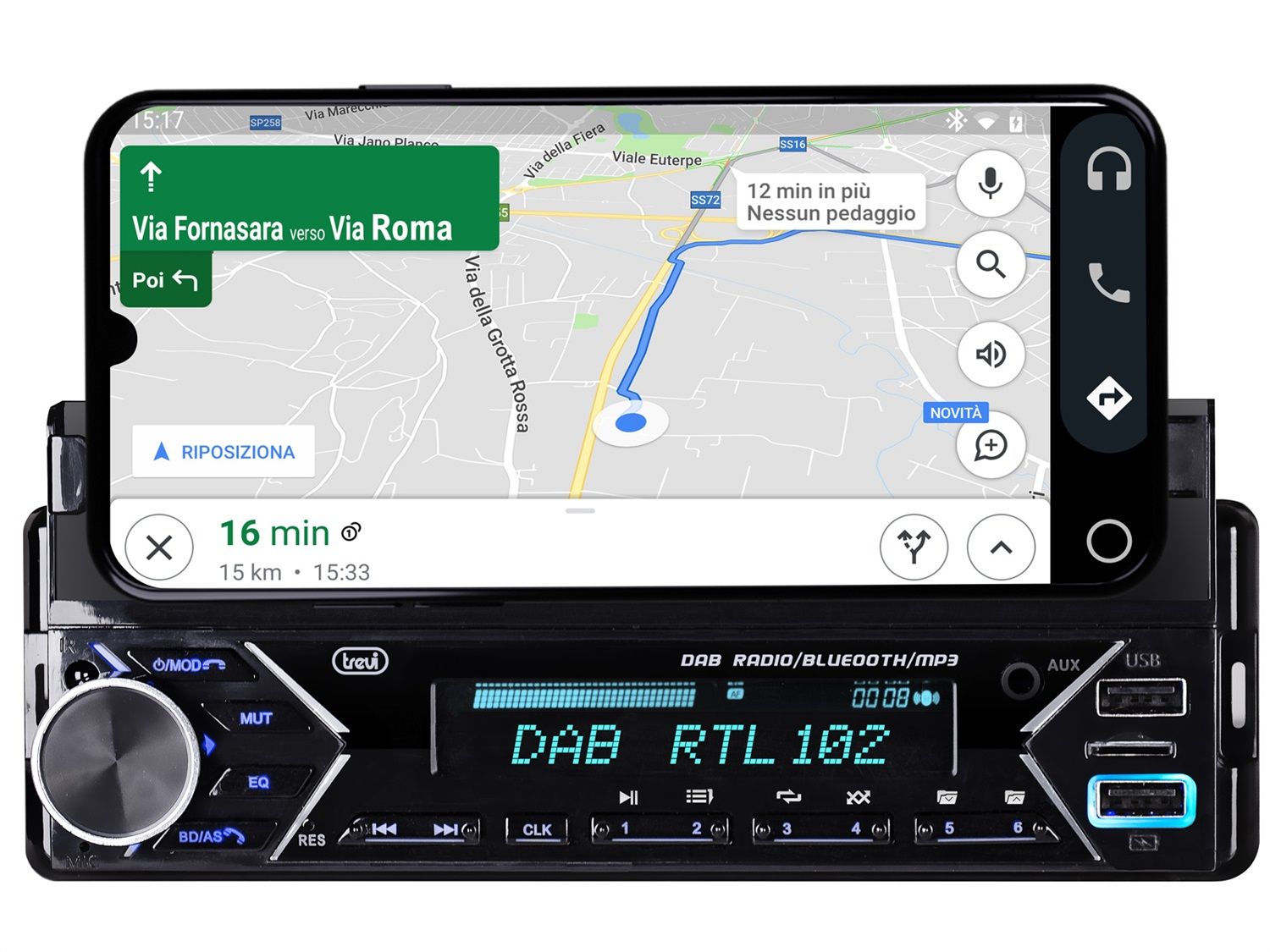 Trevi - Radio Portatile con Ricevitore Digitale DAB/DAB+ FM RDS e display a  colori LCD da 2,4 pollici : : Elettronica