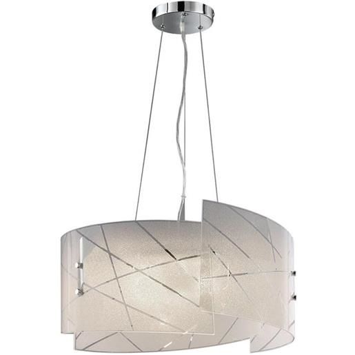 Lampadario Reality L&Uuml;STER - 5 Luci, Acrilico Trasparente, Diametro 52cm, E14 Max 40W