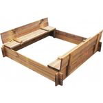 VidaXL Sabbiera in legno con panchine