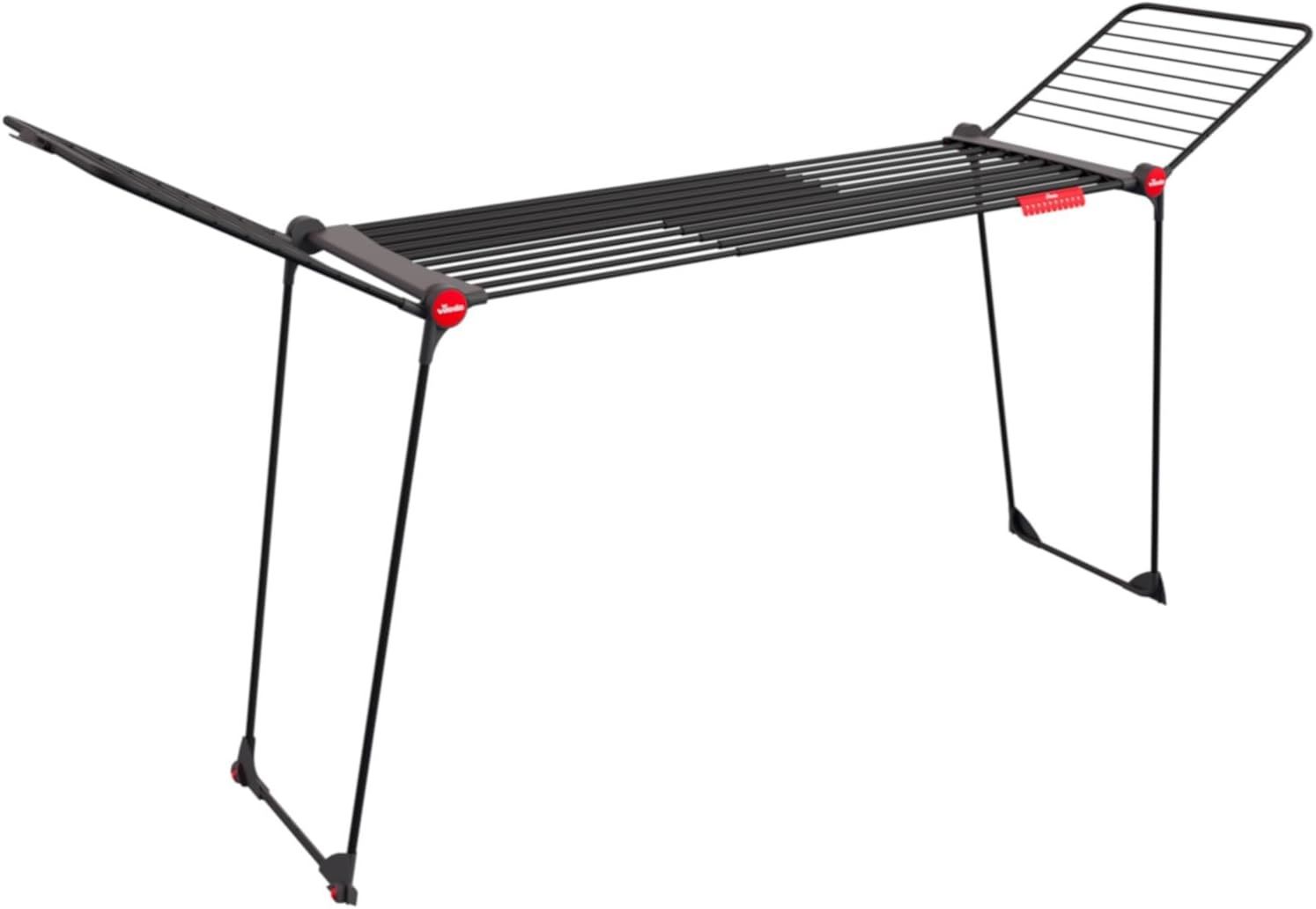 Vileda Sun-Lift - Stendibiancheria compatto, lunghezza 40 m, altezza regolabile da 1,55 a 1,72 m, sistema Easy-Lift incluso, 8 supporti per grucce per il pavimento, custodia resistente ai raggi UV