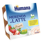 Humana Merenda al latte 4x100g Fragola