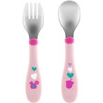 Chicco Set posate acciaio inox 18m+ Rosa