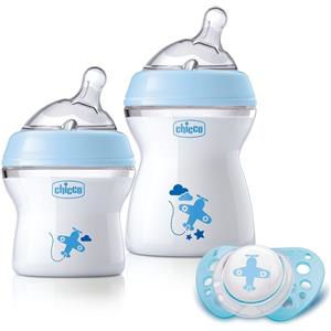 Chicco Set Regalo Natural Feeling 0m+ silicone Azzurro