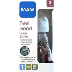 MAM Biberon Feel Good 0m+ silicone in vetro 170ml