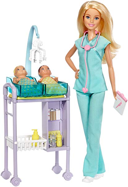 Barbie- Carriere Dentista Playset con Due Bambole, Sedia Operatoria e  Accessori