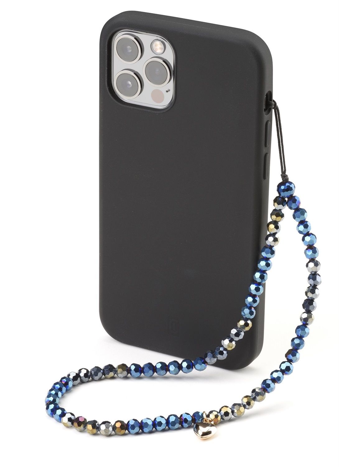 TBOC Cordino Catenella Laccio Strap Porta Cover [Nera] con Toppa di Fissaggio [Viola] per Telefono Cellulare da Collo - Tracolla Catenina con Cordini Accessori Telefoni Universale Laccetti