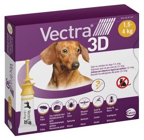 Ceva Vectra 3D Spot-On 1.5-4 kg (3 pipette)