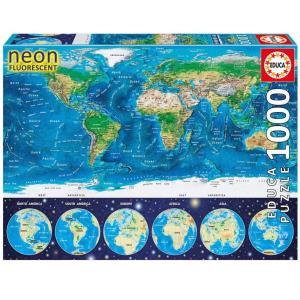 Educa World Map Neon 1000 pezzi