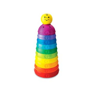 Fisher-Price Giocattolo educativo per neonati e bambini piccoli conteggio e impilamento gru con blocchi, luci, musica e suoni per bambini dai 9 mesi, versione multilingue HWY66