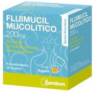 Zambon Fluimucil Mucolitico 200mg 30 bustine senza zucchero