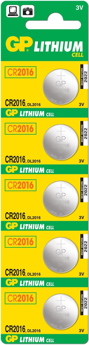 GP Batteries Lithium Cell CR2016 5 pz