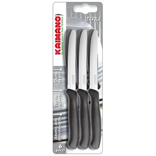 Kaimano Italicus set 6 coltelli da tavola Nero