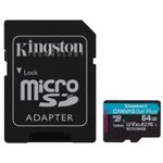 Kingston Canvas Go Plus microSD 170R A2 U3 V30 64GB + adattatore