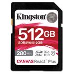 Kingston Canvas React Plus SD UHS-II U3 V60 280R 512GB