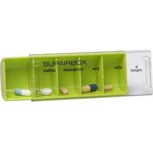 Contenitore Portapillole Tascabile Con 6 Scomparti, Organizer Per Farmaci In Plastica Verde, Dimensioni 12x7,6x2,5 Cm