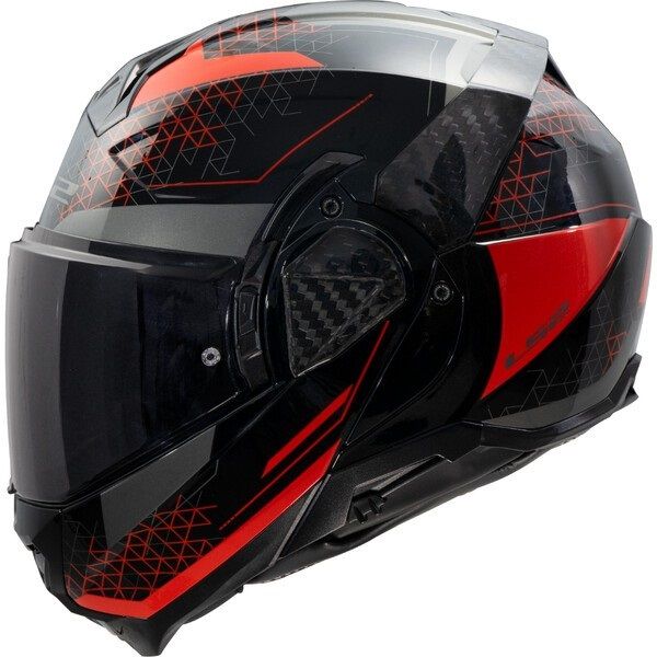 Casco Modulare LS2 Advant X Nova – Black/Red/Blue, Taglia S | Omologato ECE 22.06 Con Schermo Anti-Graffio