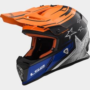 Casco LS2 Fast Roar nero rosso motocross