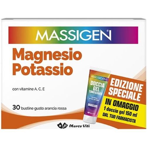 Massigen Magnesio e Potassio Bustine 30 bustine + Docciagel 150ml