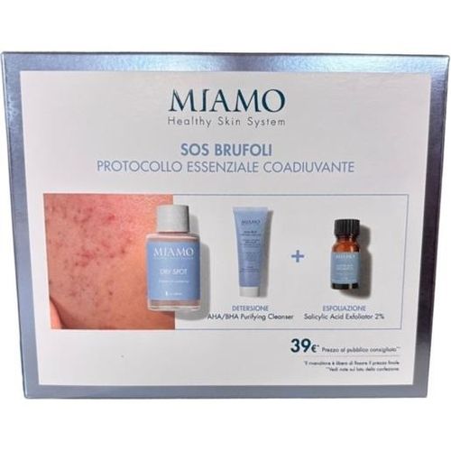 Miamo Cofanetto SOS Brufoli Protocollo Essenziale Coadiuvante Siero + Detergente + Maschera