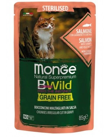 Monge BWild Grain Free Sterilised Adult Gatto (Samone) - umido 85g