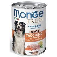 Monge Fresh Bocconi in Patè Senior Cane (Tacchino con Ortaggi) - umido 400g