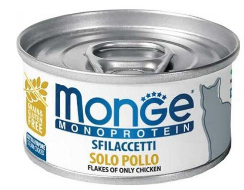 Monge Monoproteico Gatto Sfilaccetti Solo Pollo - umido 80g