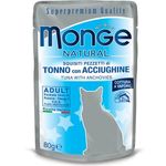 Monge Natural Superpremium Cotti a Vapore Adult Gatto (Tonno con Acciughine) - umido 80g