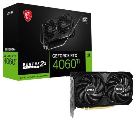 MSI GeForce RTX 4060 Ti Ventus 2X Black 8G E1 OC