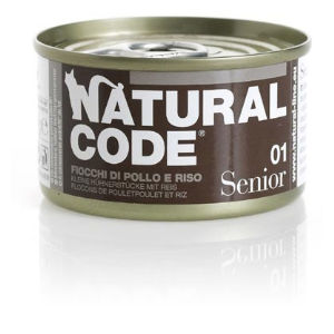 Natural Code 01 Senior Fiocchi di Pollo e Riso per Gatto