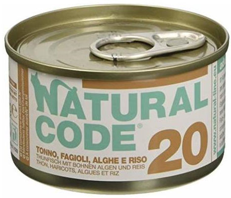 Natural Code 20 Tonno Fagioli Alghe Riso per Gatto