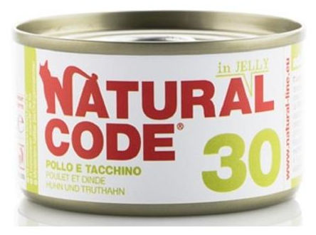Natural Code 30 Pollo e Tacchino Jelly per Gatto