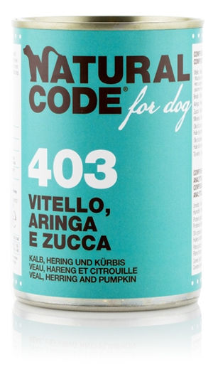 Natural Code 403 Vitello Aringa e Zucca per Cane