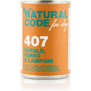 Natural Code 407 Bufalo Farro Lamponi per Cane
