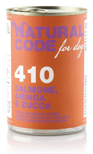 Natural Code 410 Salmone Aringa Zucca per Cane