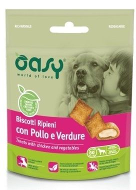 Oasy Biscotti Ripieni Cane (Pollo e Verdure) 80g