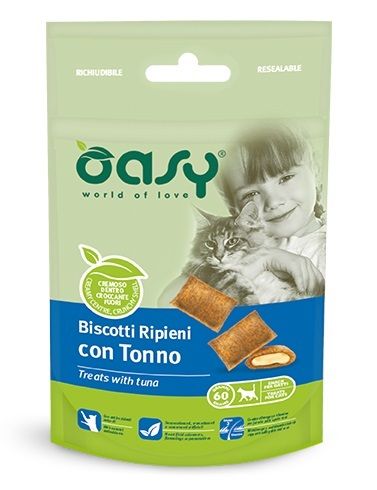 Oasy Biscotti Ripieni Gatto (Tonno) 60g