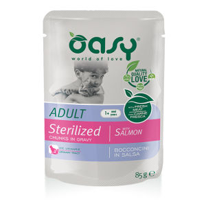 Oasy Sterilized Bocconcini in Salsa Adult Gatto (Salmone) - umido 85g