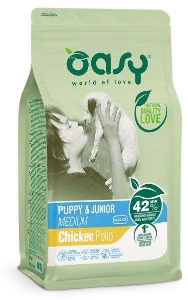 Oasy Puppy&Junior Medium (Pollo) - secco 3kg