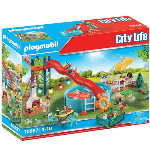 Playmobil City Life Festa in piscina con scivolo