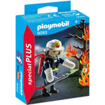 Playmobil Special Plus Pompiere con albero in fiamme