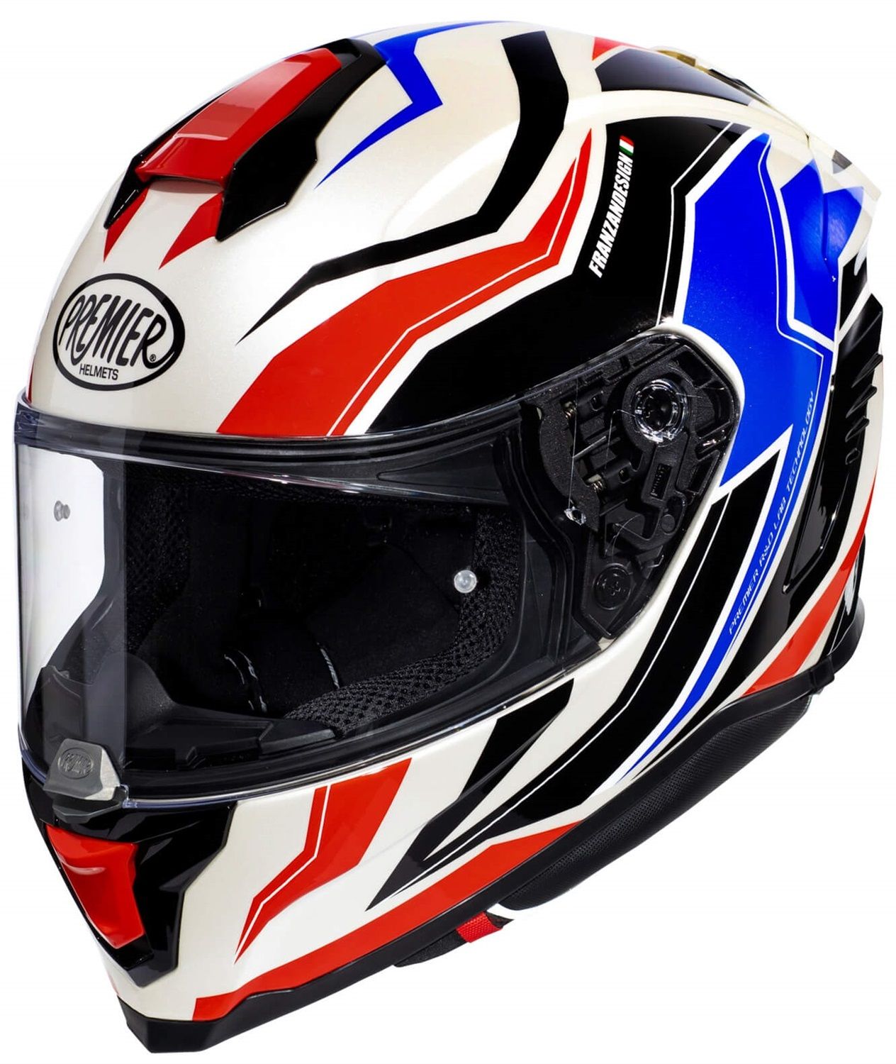 Premier Casco Moto Hyper RW 6 – Bianco Perla/Verde Fluo/Giallo Fluo/Nero – Taglia L – Visiera Antigraffio, Interni Lavabili