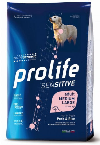 Prolife Pet Sensitive Adult Medium Large Cane (Maiale e Riso) - secco 10kg