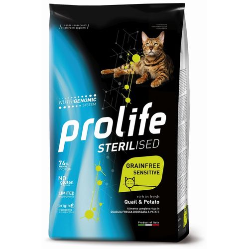 Prolife Pet Sterilised Grain Free Sensitive Adult Gatto (Quaglia e Patate) - secco 7kg