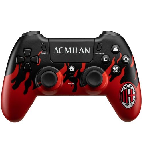 Coque Silicone AC Milan Pour Manette PS5 - License Officielle Rouge Et Noir
