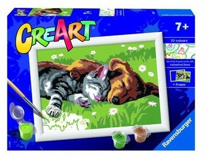 Ravensburger CreArt Cane e Gatto Dolce Sonno