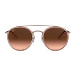 Ray-Ban Round Double Bridge Bronzo-Rame Rosa Lenti Marroni